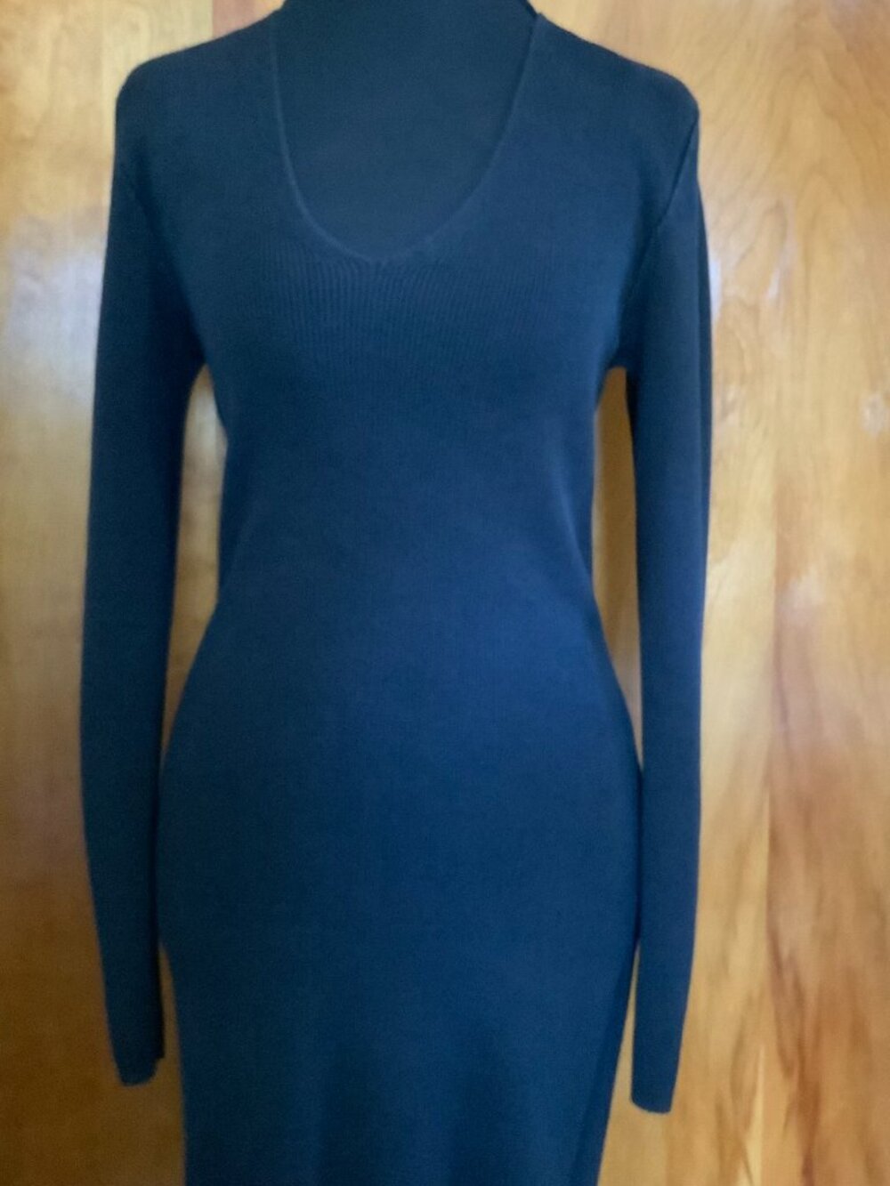 Vintage Wayne Rogers Long Heavy Black Dress (1300)